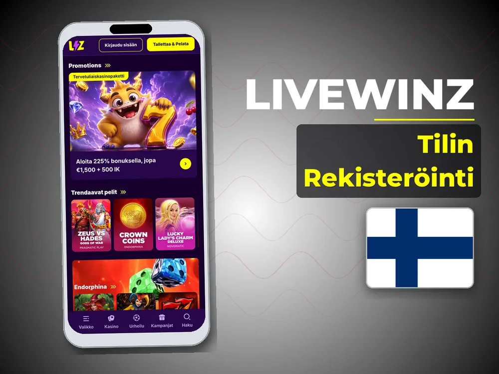 Livewinz - Tilin Rekisteröinti