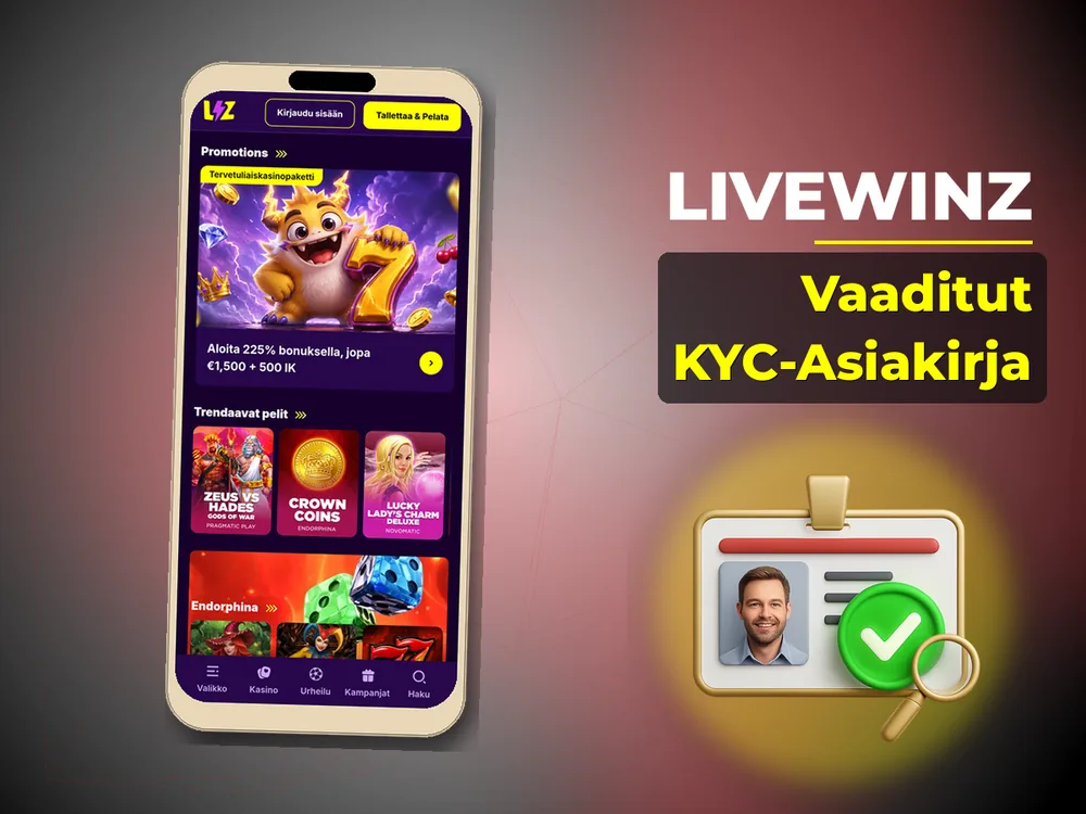 Livewinz - Vaaditut KYC-Asiakirja