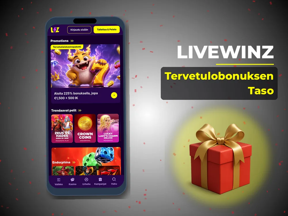 Livewinz - Tervetulobonuksen Taso